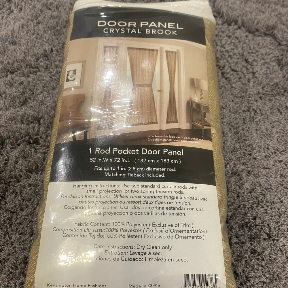 One Rod Pocket Door Panel-Parchment